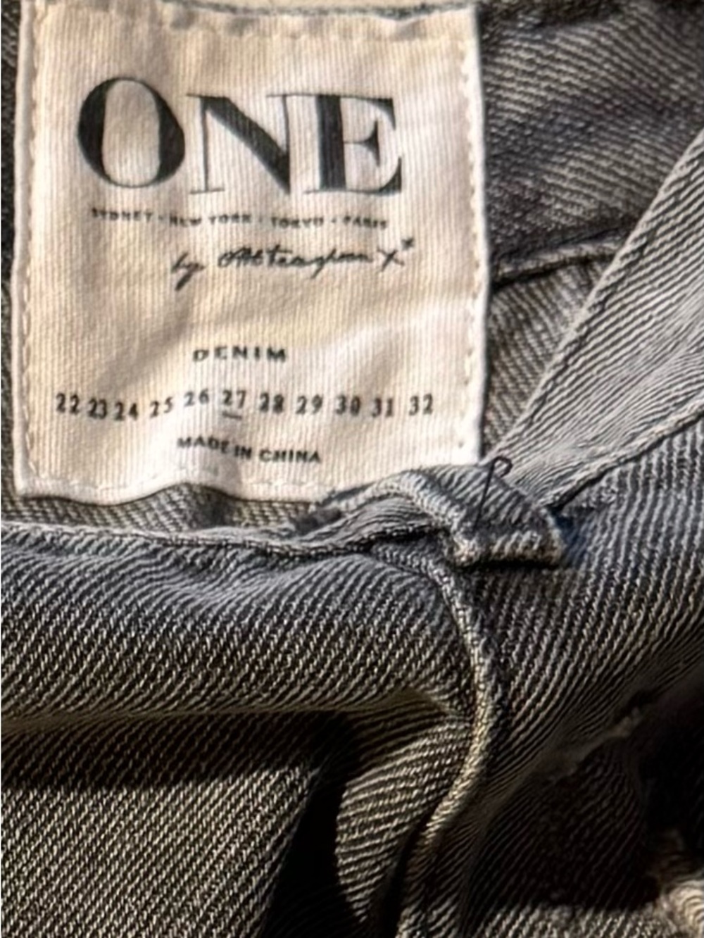 ONE TEASPOON PHANTOM FREELOVE DISTRESSED DENIM PENCIL SKIRT GRAY SIZE 27 - Picture 5 of 6